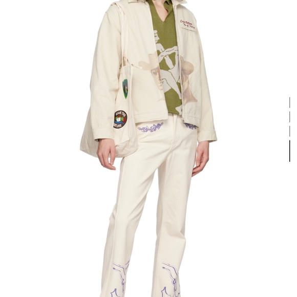 CARNE BOLLENTE Beige Licky Luck Jeans - Picture 3 of 4